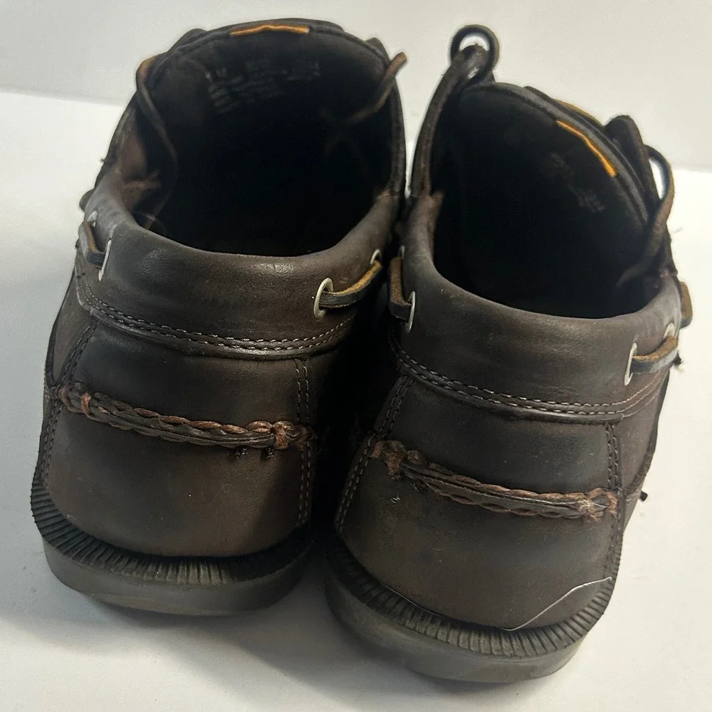 Timberland Boat Shoes Dark Brown Mens 11 M Leather Deck Shoes 80533 2344